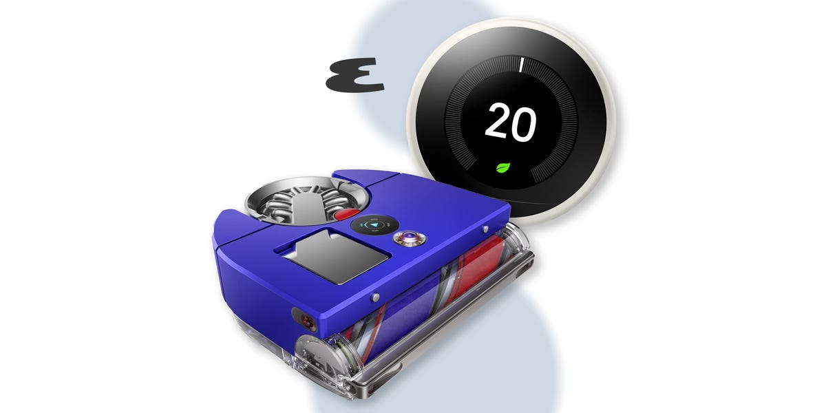 Modern smart home living room with connected devices including smart speakers, lighting, and automation hubs for 2024