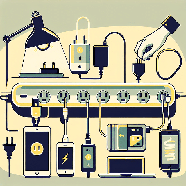 connecting devices to power strip