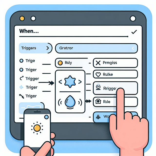 openHAB rule creation wizard showing the 'When...' section with trigger options