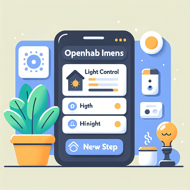 openHAB items page with a new light control item