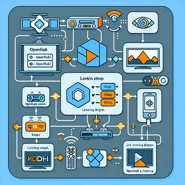 Diagram showing the linking process between openHAB items and Kodi channels