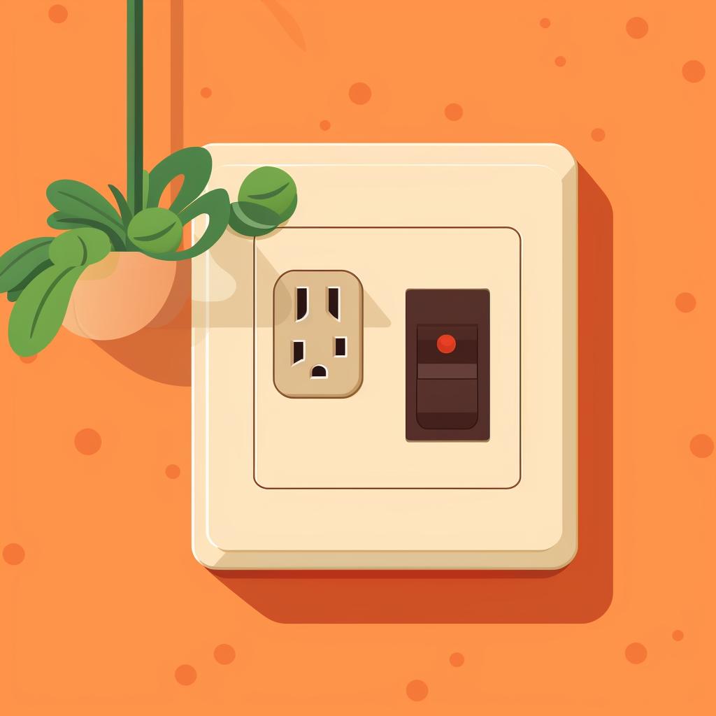 A wall outlet near a high-energy appliance