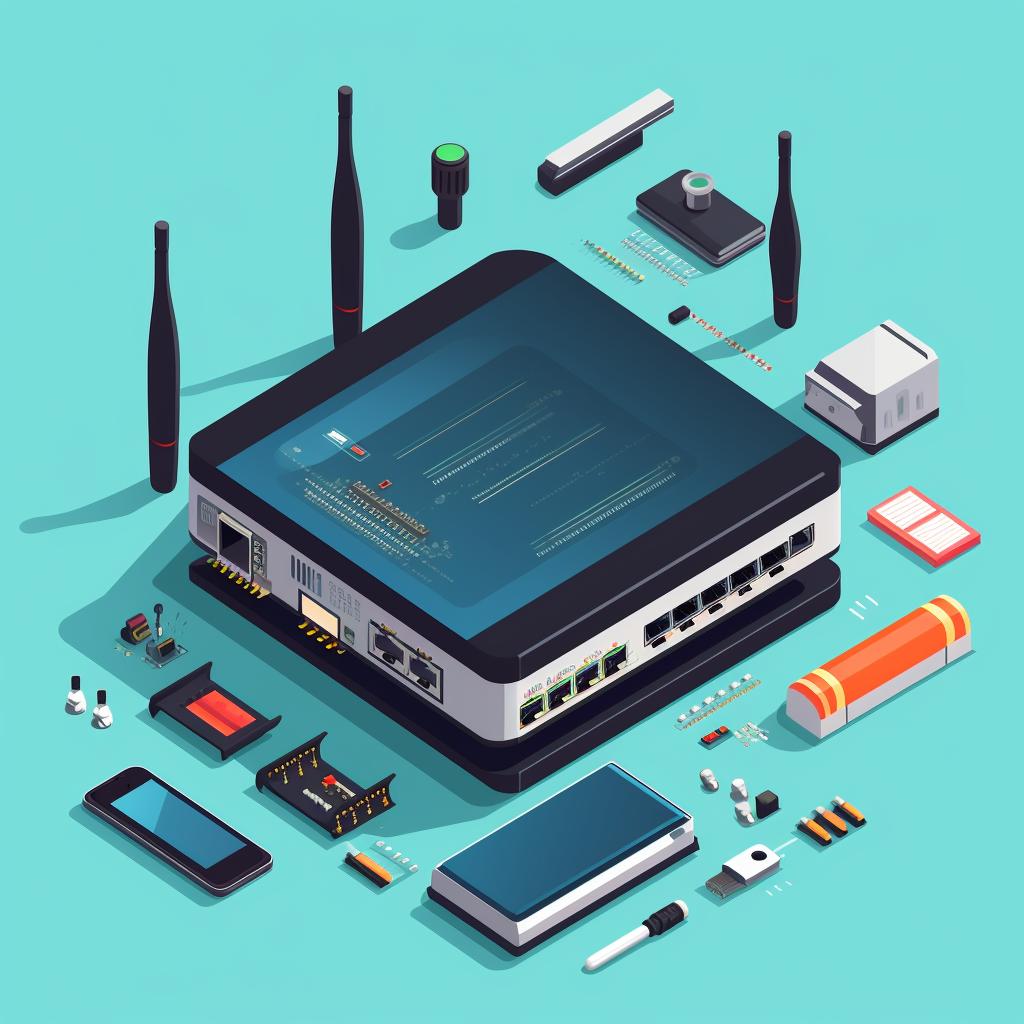 Unboxed WiFi access point with all components