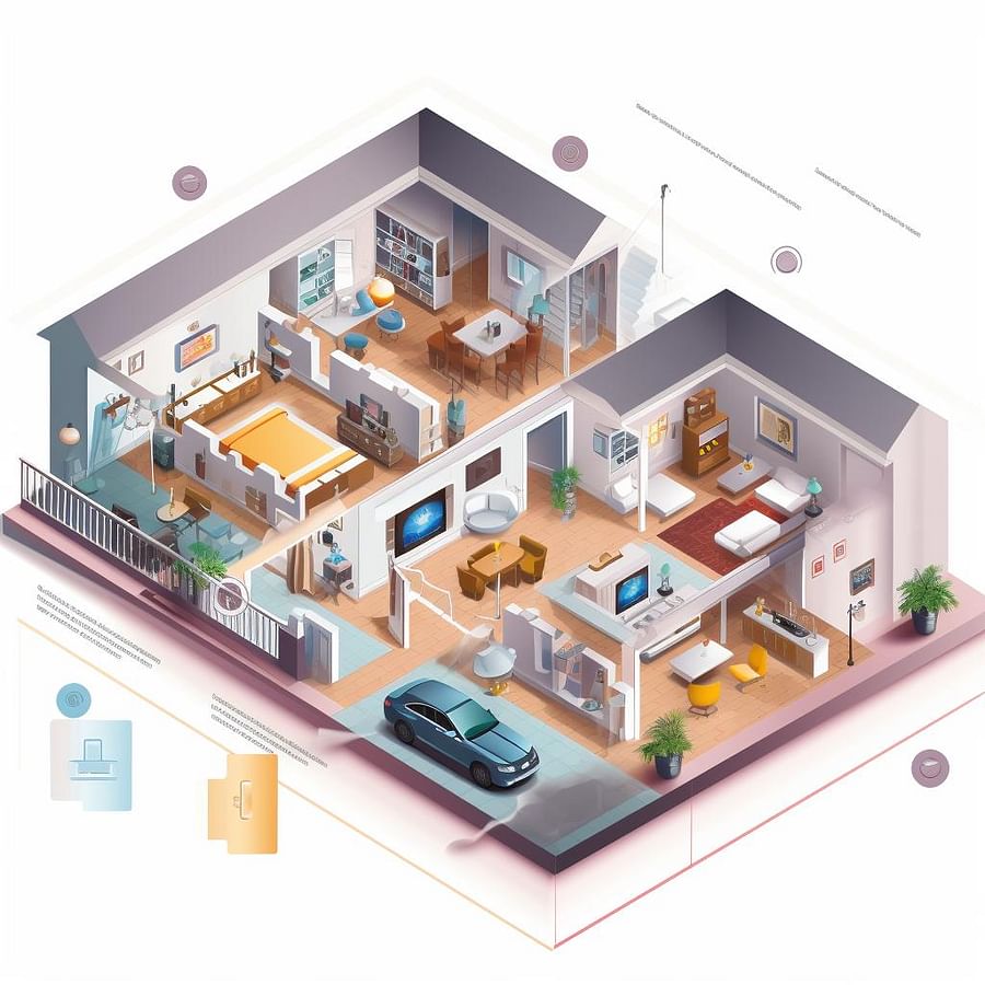 A smart home setup with Zigbee devices