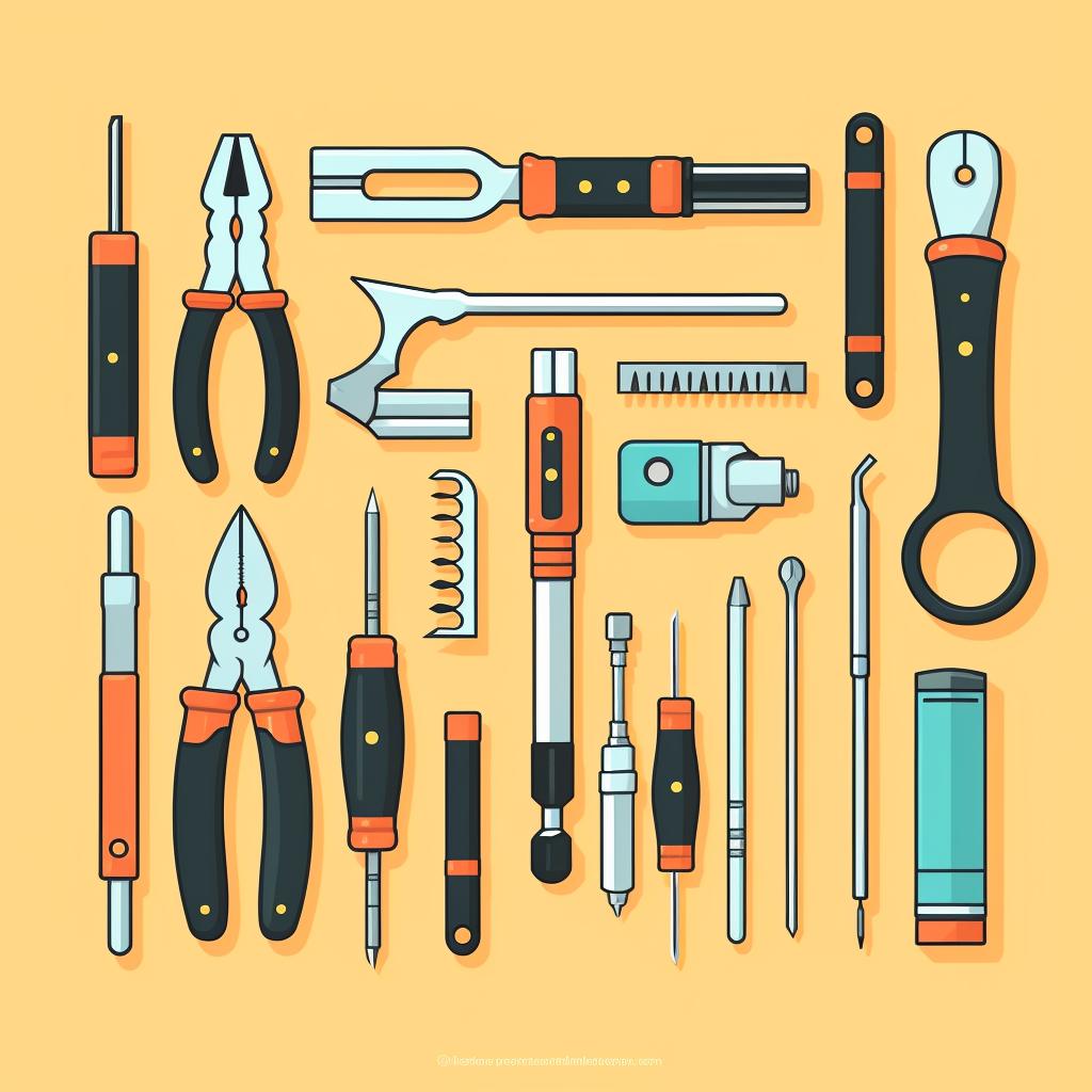A set of tools laid out on a table